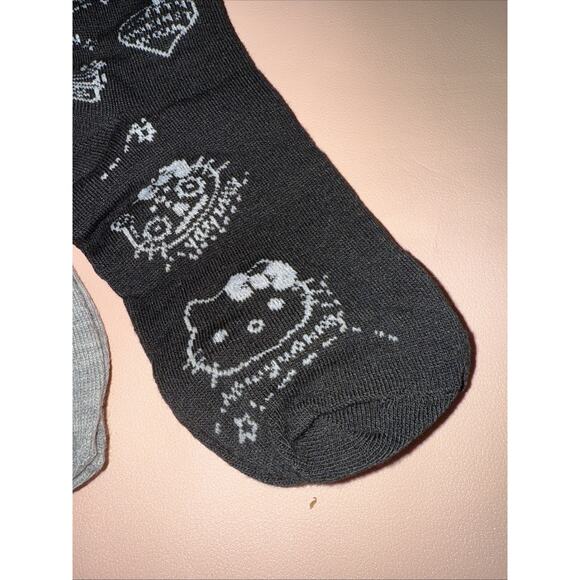 Set Of Three Pairs Women’s Black, Gray, White Hello Kitty Crew Socks - Picture 7 of 7